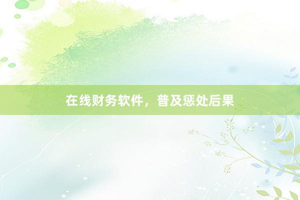 在线财务软件，普及惩处后果
